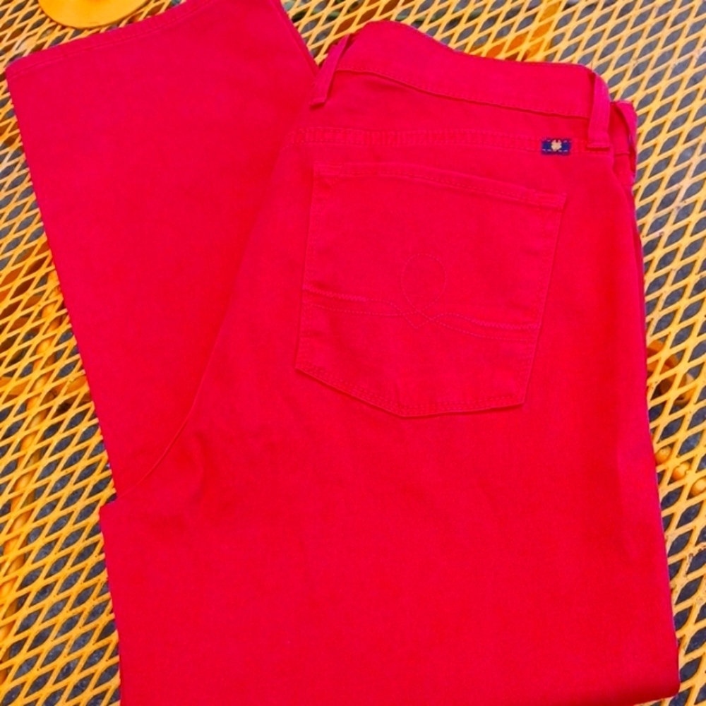 Lucky Brand Jeans Sofia Capri Skinny Mid Rise Red Denim Jeans  14 / 32 Ankle - Picture 6 of 6